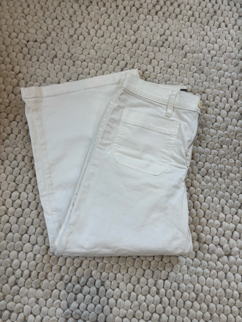 J Crew Point Sur wide-leg white cropped jeans size 28